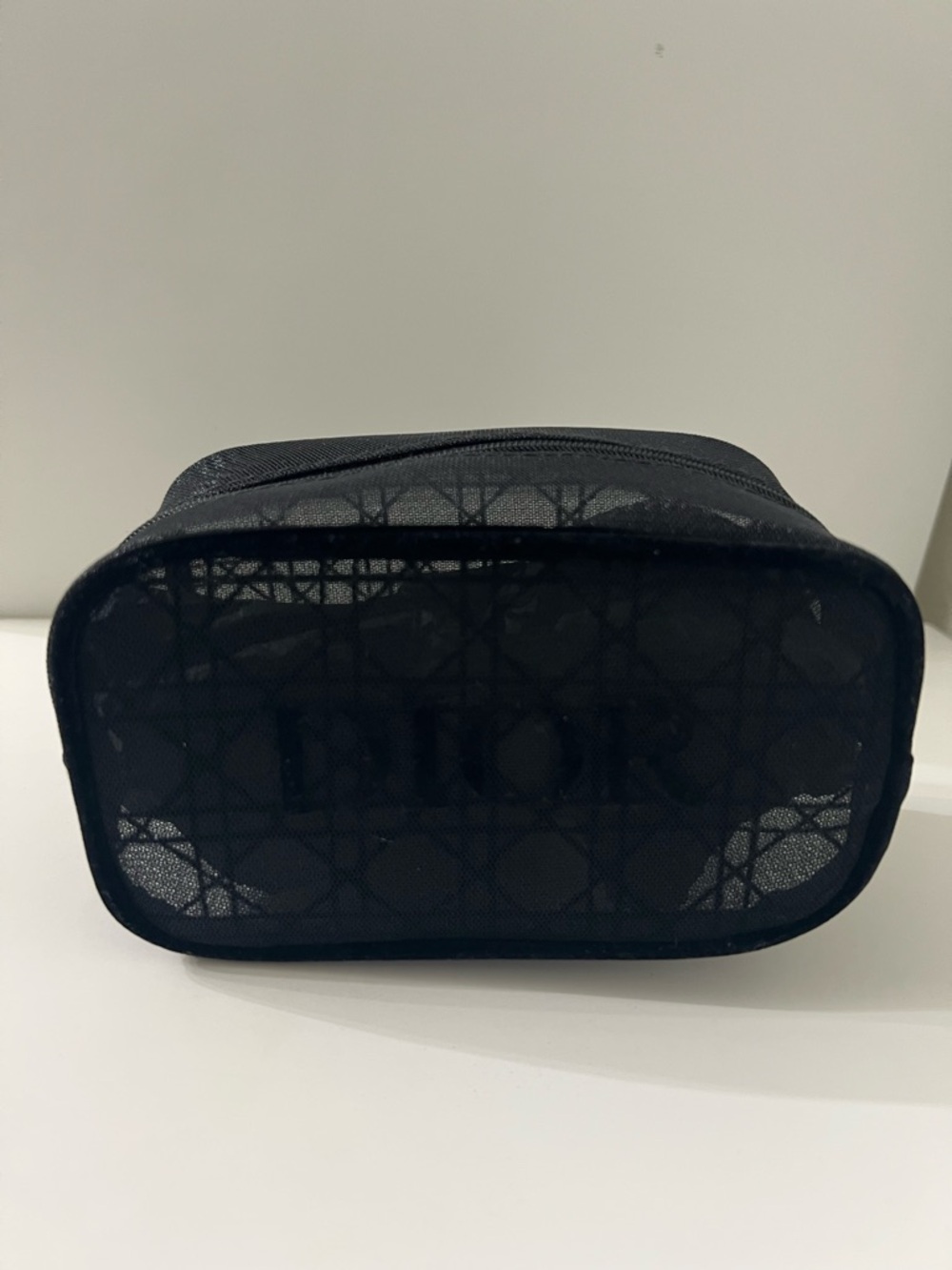 Dior New Black Mesh Logo Pouch